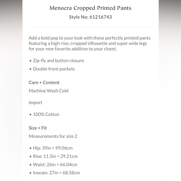 Free People Menorca Cropped Printed Pants in Tan Floral Combo - Picture 4 of 4